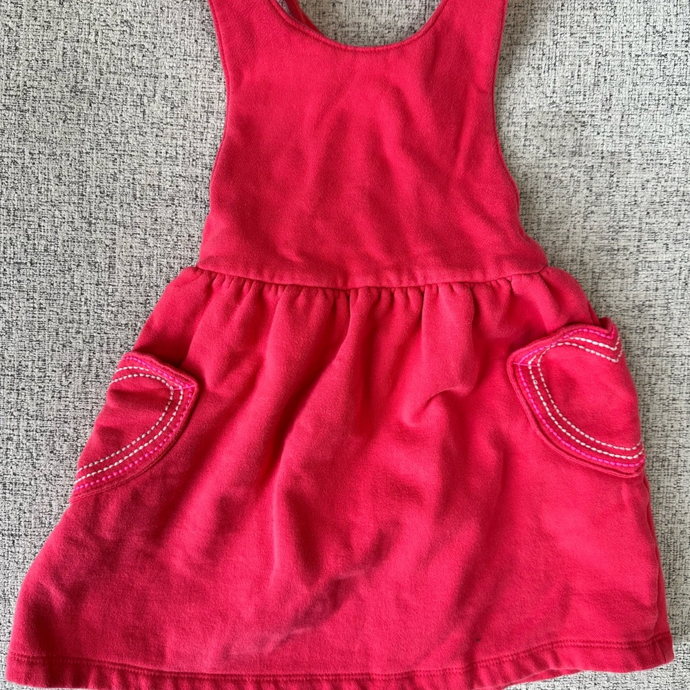 Mini Boden Hot Pink Pinafore Dress